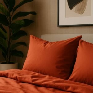 Drap Housse | Satin de Bambou | Terracotta