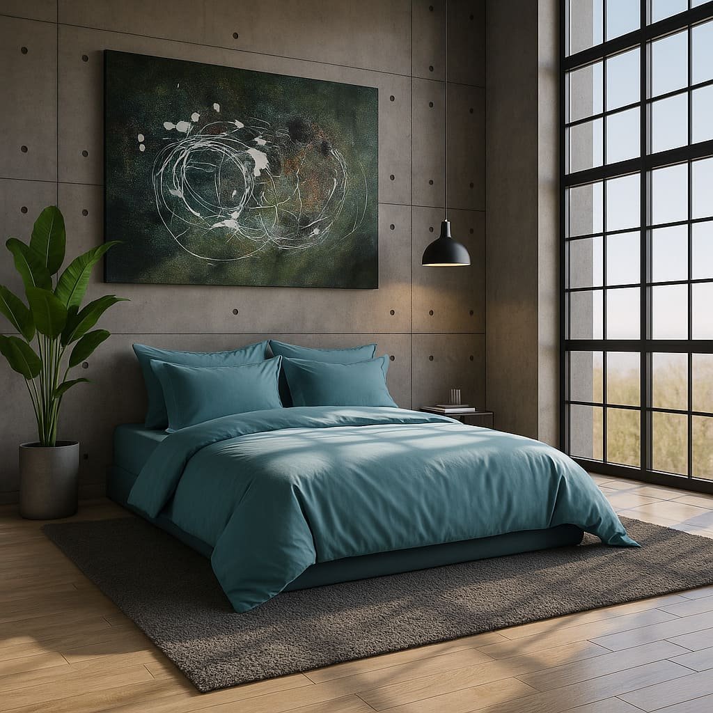 Housse de Couette | Satin de Bambou | Bleu Givré