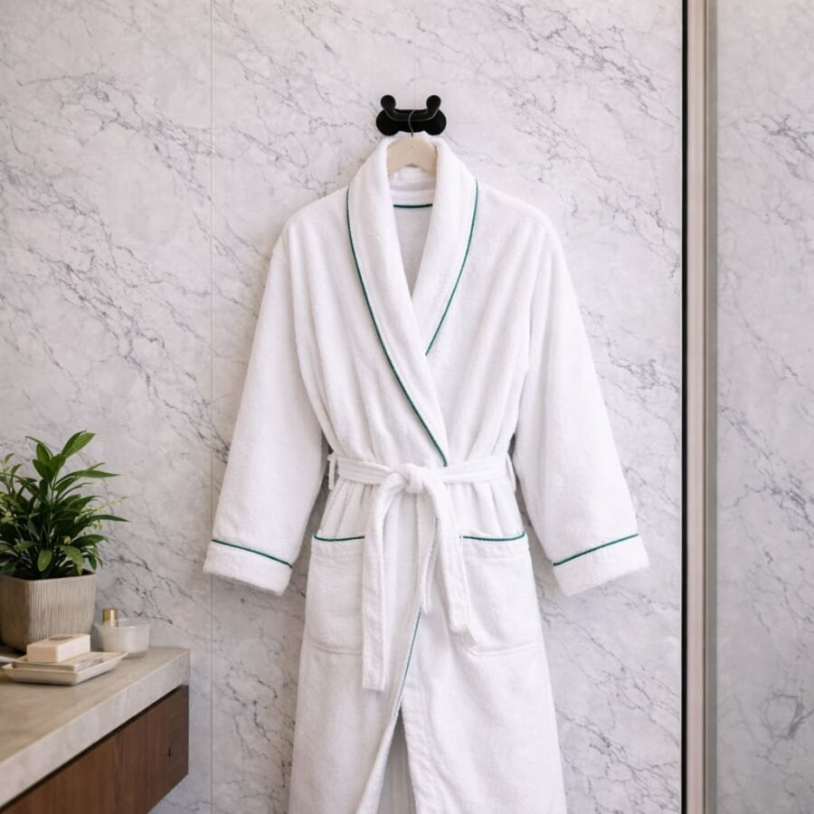 Peignoir pour homme au style épuré, inspiration hôtel de luxe